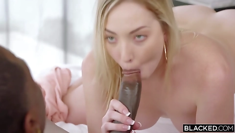 Busty blonde milf with huge breasts cums in her mouth after sex