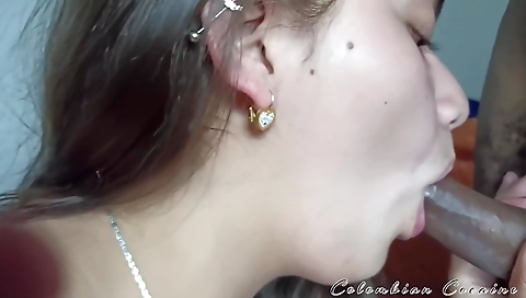 Amateur interracial video with a brunette stepsister