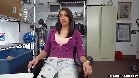 Big cock gets a deep throat blowjob from a brunette girl