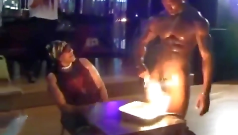 Ebony brunette enjoying sex with her group of horny men