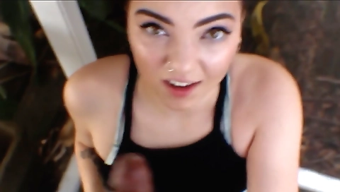 Aries cock and her big natural boobs in a pool scene