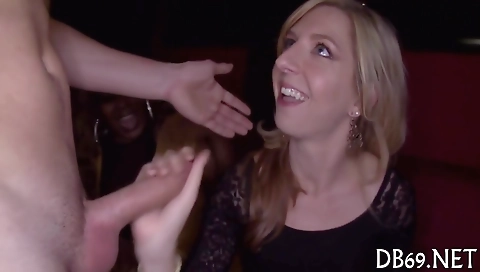 Ebony milf with a shaved pussy gets fucked in a threesome