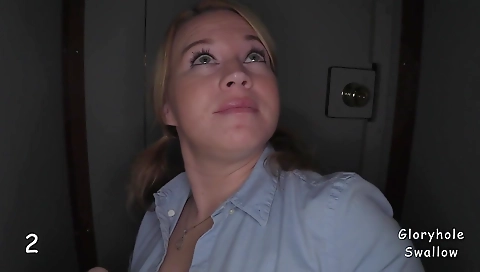 Horny blonde has her big boobies pounded in a gangbang