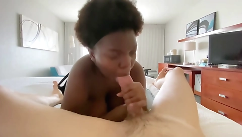 Ebony teen 18+ gets a deepthroat with a huge black dick