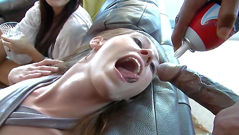 Hotties in groups get fucked hard in interracial session