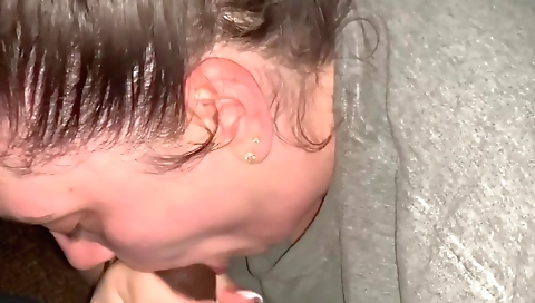 Ebony brunette with a hairy pussy is getting fucked