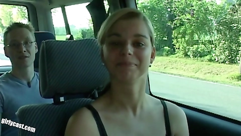 Sweet teen Melanie and her boyfriend fucked with a hot cock