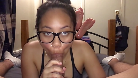 Interracial foot fetish video with a kinky ebony babe