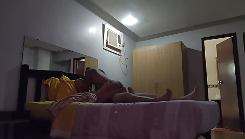 My hot ebony babe is fucking in front of the camera