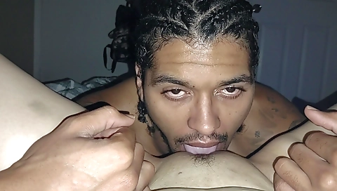 Latina girl cums after being fucked in mouth and cunt