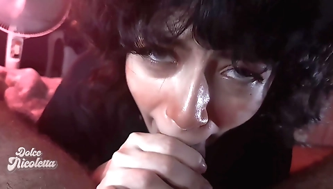 Amatous brunette with big tits gets her mouth and pussy fucked