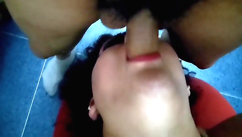 Horny brunette with huge boobs deep throated and fucked