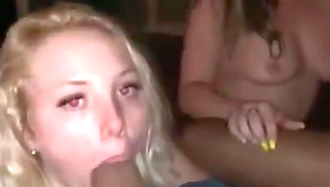 Blonde brunette gets pounded in a interracial group sex scene