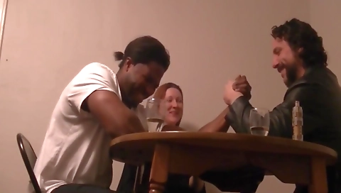 Amateur milf with hairy pussy enjoys a hot threesome